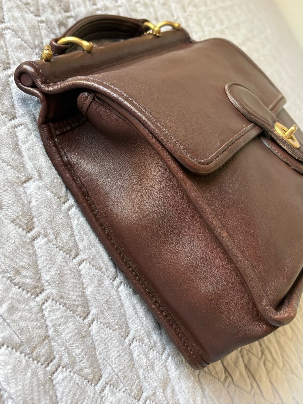 Vintage Coach Willis Mahogany Brown Leather Crossbody Satchel Crossbody - Picture 7 of 16